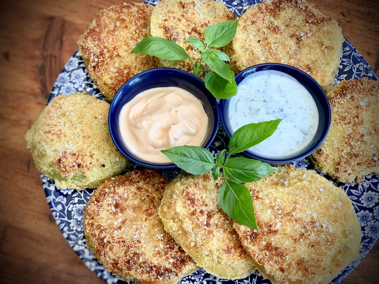 FRIED GREEN TOMATOES WITH TWO DIPPING SAUCES Dish off the Block