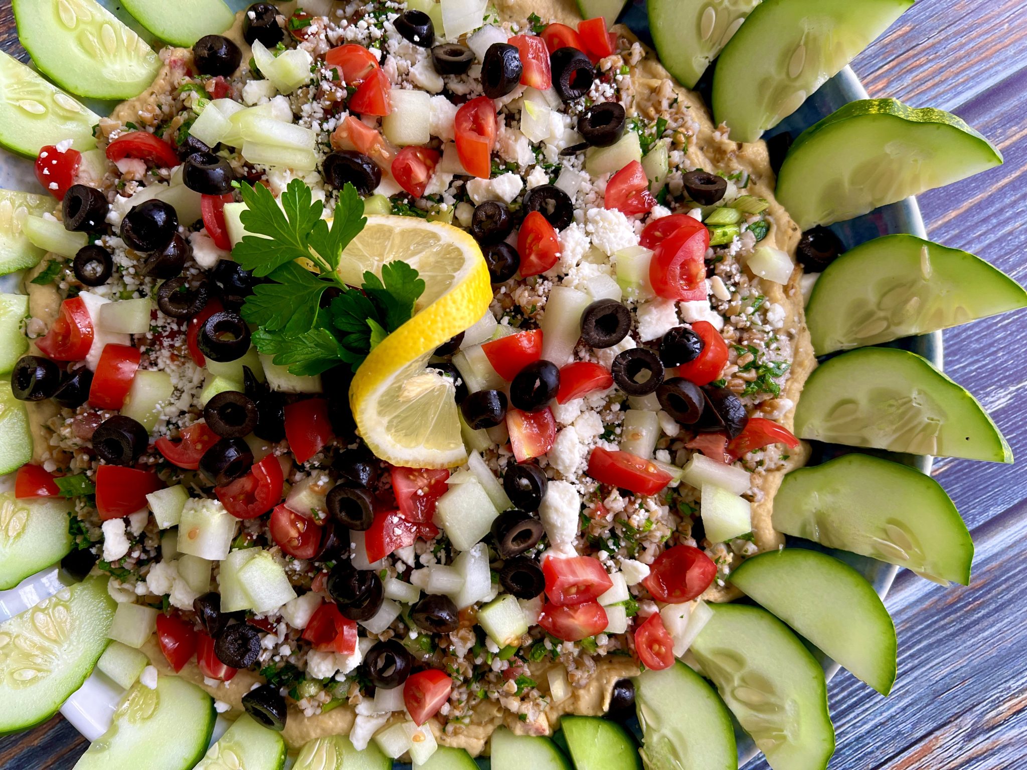 EASY MEDITERRANEAN LAYER DIP - Dish Off The Block