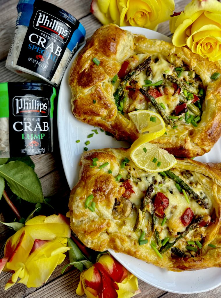 Decadent Cheesy Crab, Asparagus, And Mushroom Tarts