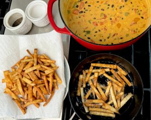 Tex Mex Beer &Amp; Queso Chicken Chowder With Crunchy Tortilla Strips