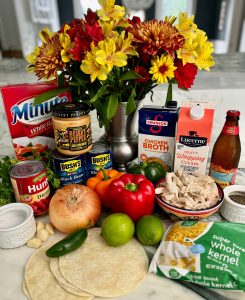 Tex Mex Beer &Amp; Queso Chicken Chowder With Crunchy Tortilla Strips