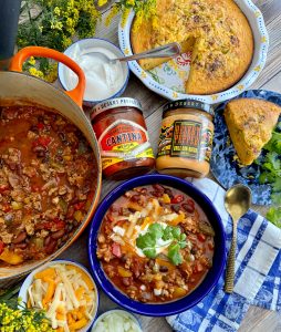 Football Tailgate Perfection - Touchdown Salsa Chili And Kick-Off Queso Cornbread